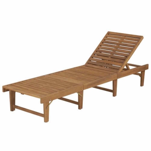 vidaXL Folding Sun Lounger Solid Acacia Wood 1 set Smith s Food and Drug