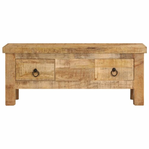 vidaXL Coffee Table 35.4 x17.7 x13.8 Solid Mango Wood Perspective: back