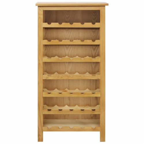vidaXL Wine Cabinet 22 x12.6 x43.3 Solid Oak Wood Perspective: back