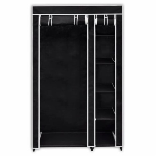 vidaXL Folding Wardrobe Black 43 x 18 x 69 1 set Smith s Food and Drug