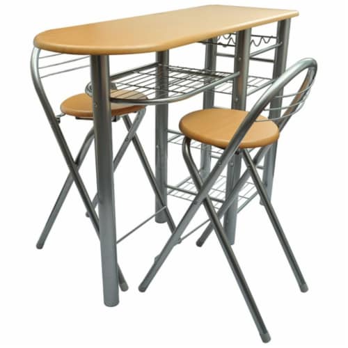Kitchen/Breakfast Bar/Table and Chairs Set Wood Perspective: back