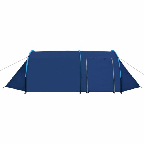 Waterproof Camping Tent 4 Persons Navy Blue/Light Blue Perspective: back