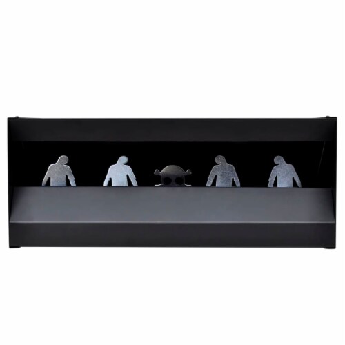 Magnetic Knockdown Pellet Catcher Shooting Target Zombie Design Perspective: back