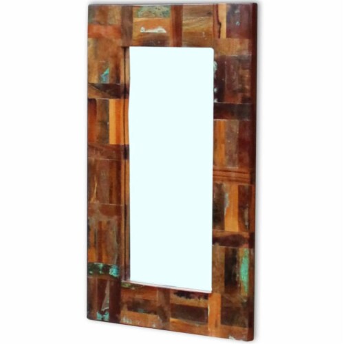 vidaXL Mirror Solid Reclaimed Wood 31.5 x19.7 Perspective: back