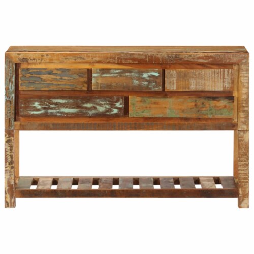 vidaXL Sideboard 47.2 x11.8 x29.5 Solid Reclaimed Wood Perspective: back