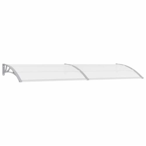 vidaXL Door Canopy Gray and Transparent 118.1 x31.5 PC Perspective: back