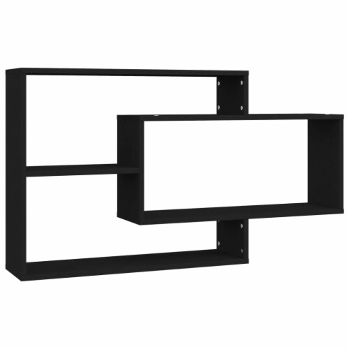 vidaXL Wall Shelves Black 40.9 x7.9 x23  Engineered Wood Perspective: back