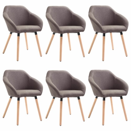 vidaXL Dining Chairs 6 pcs Taupe Fabric N A City Market