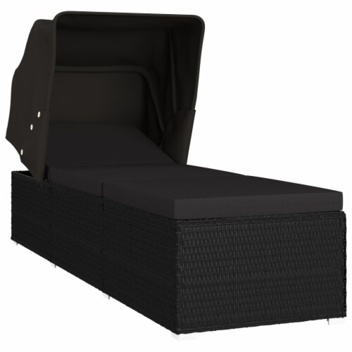 Black rattan sunlounger cheap