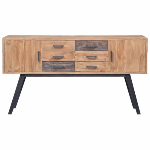 vidaXL Side Cabinet 55.1 x11.8 x29.5 Solid Teak Perspective: back