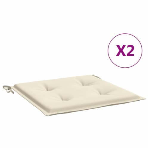 vidaXL Garden Chair Cushions 2 pcs Cream 19.7 x19.7 x1.2 Oxford