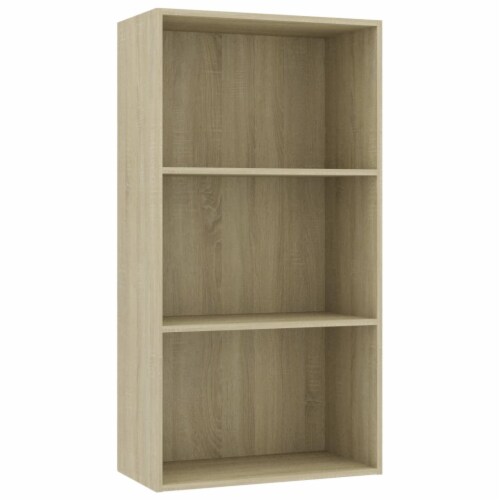 vidaXL 3-Tier Book Cabinet Sonoma Oak 23.6 x11.8 x44.9  Engineered Wood Perspective: back