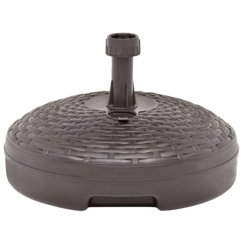 vidaXL Umbrella Base Sand/Water Filled 5.3 gal Brown Plastic Rattan Perspective: back