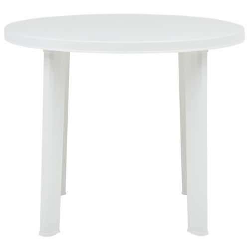 vidaXL Patio Table White 35 Plastic Perspective: back