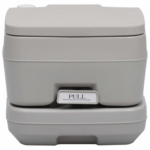 vidaXL Portable Camping Toilet Gray 2.6+2.6 gal Perspective: back