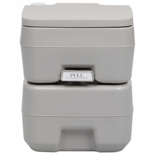 vidaXL Portable Camping Toilet Gray 5.3+2.6 gal Perspective: back