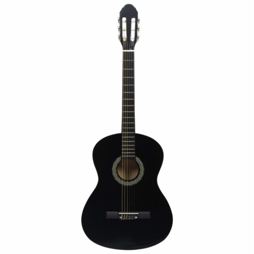 vidaXL Classical Guitar for Beginner Black 4/4 39  Basswood Perspective: back