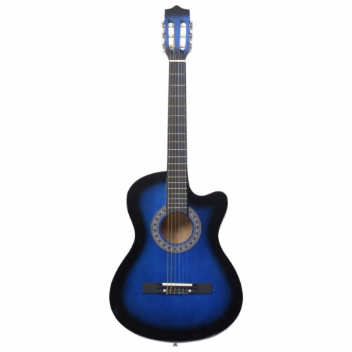 vidaXL Western Classical Cutaway Guitar with 6 Strings Blue Shaded 38 Perspective: back