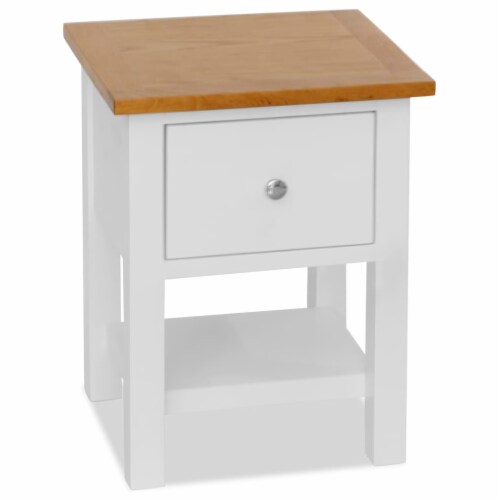 vidaXL Nightstands 2 pcs 14.2 x11.8 x18.5 Solid Oak Wood Perspective: back