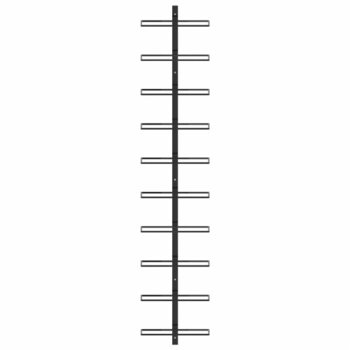 vidaXL Wall-mounted Wine Rack for 10 Bottles Black Metal Perspective: back