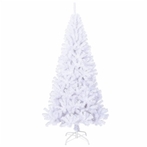 vidaXL Artificial Christmas Tree with Thick Branches White 8 ft PVC, 8x4 ft Fry’s Food Stores