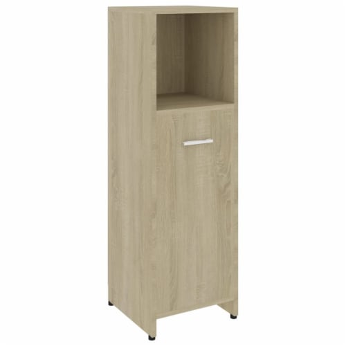 vidaXL Bathroom Cabinet Sonoma Oak 11.8 x11.8 x37.4 Engineered Wood Perspective: back