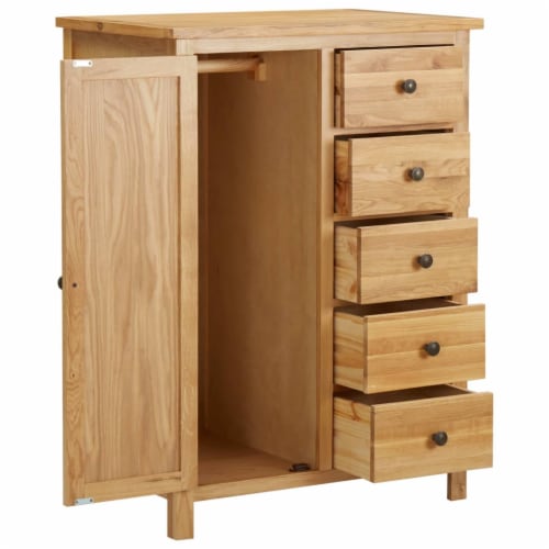 vidaXL Wardrobe 29.9 x20.5 x41.3 Solid Oak Wood Perspective: back
