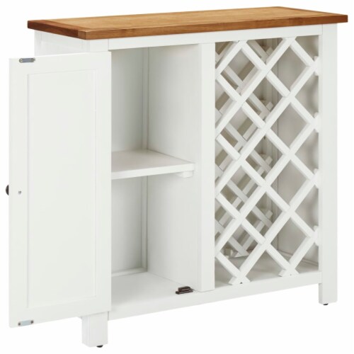 vidaXL Wine Cabinet 31.5 x12.6 x31.5 Solid Oak Wood Perspective: back