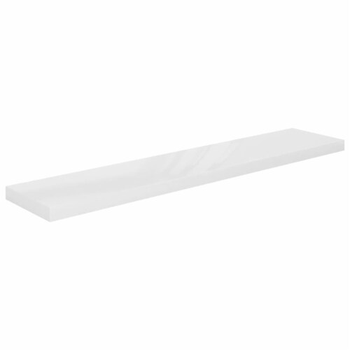 vidaXL Floating Wall Shelf High Gloss White 47.2 x9.3 x1.5 MDF Perspective: back