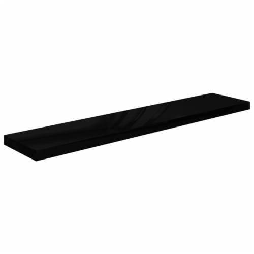 vidaXL Floating Wall Shelf High Gloss Black 47.2 x9.3 x1.5 MDF Perspective: back