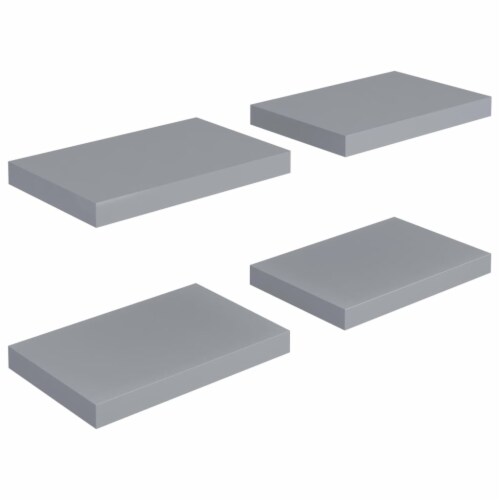 vidaXL Floating Wall Shelves 4 pcs Gray 15.7 x9.1 x1.5 MDF Perspective: back