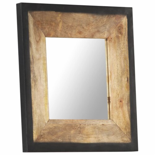 vidaXL Mirror 19.7 x19.7  Solid Mango Wood Perspective: back