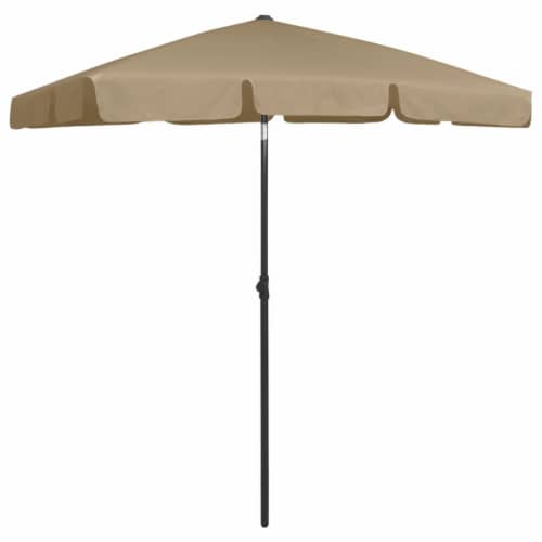 vidaXL Beach Umbrella Taupe 70.9 x47.2 Perspective: back
