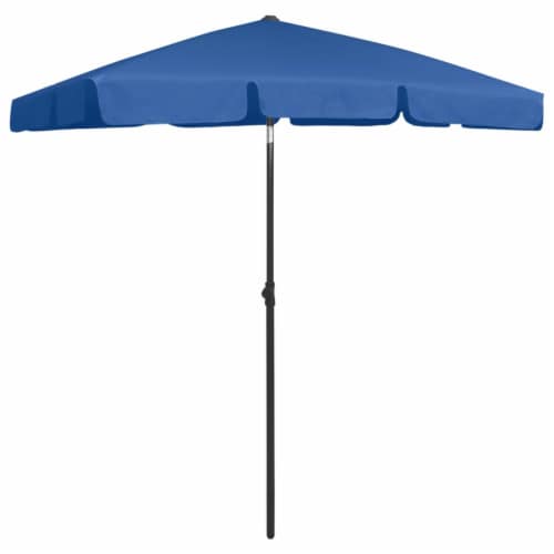 vidaXL Beach Umbrella Azure Blue 70.9 x47.2 Perspective: back