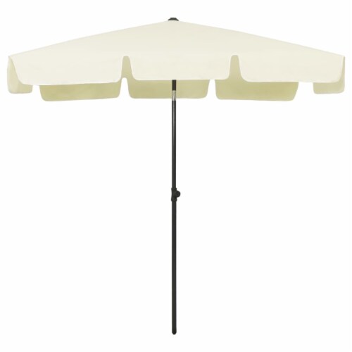 vidaXL Beach Umbrella Sand Yellow 78.7 x49.2 Perspective: back