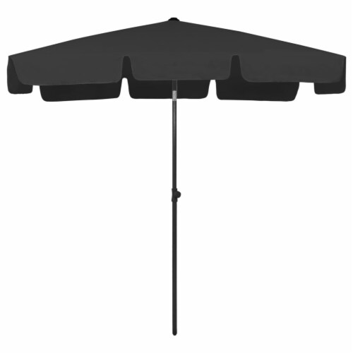 vidaXL Beach Umbrella Black 78.7 x49.2 Perspective: back