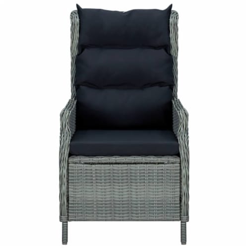 Grey rattan reclining garden chairs deals