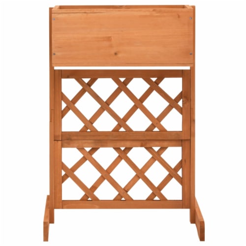 vidaXL Garden Trellis Planter Orange 17.7 x11.8 x29.1  Solid Firwood Perspective: back