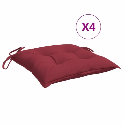 vidaXL Chair Cushions 4 pcs Wine Red 15.7 x15.7 x2.8 Oxford Fabric