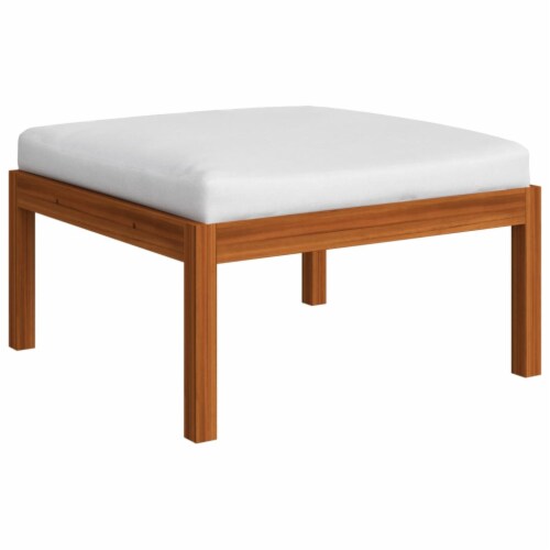 Vidaxl Patio Footstool With Cushion Solid Acacia Wood Perspective: back