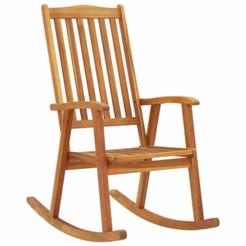 vidaXL Rocking Chair with Cushions Solid Acacia Wood Perspective: back