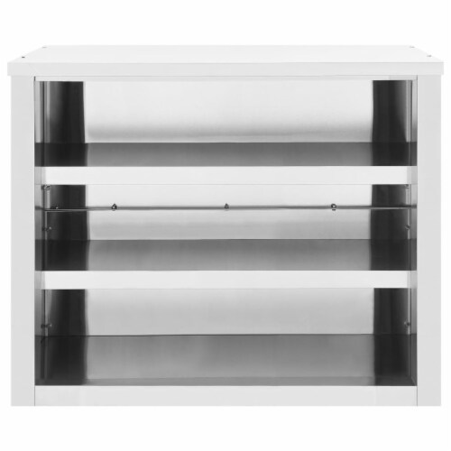vidaXL Kitchen Wall Cabinet 35.4 x15.7 x29.5  Stainless Steel Perspective: back