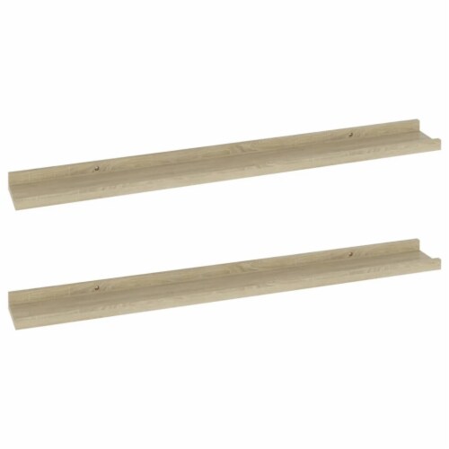 vidaXL Wall Shelves 2 pcs Sonoma Oak 31.5 x3.5 x1.2 Perspective: back