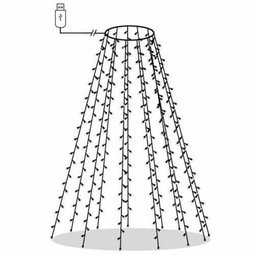 vidaXL Christmas Tree Net Lights with 180 LEDs Cold White 70.9 Perspective: back