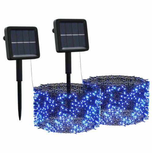 vidaXL Solar Fairy Lights 2 pcs 2x200 LED Blue Indoor Outdoor Perspective: back