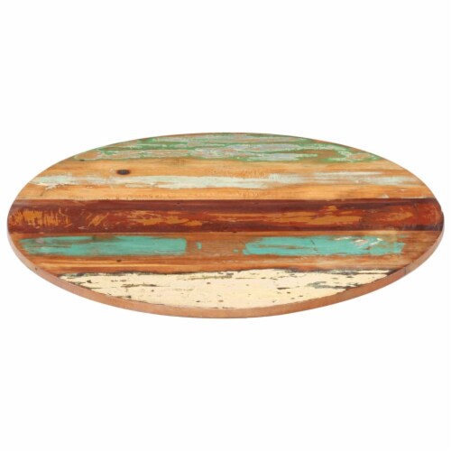 vidaXL Table Top Ø19.7 x(0.59 -0.63 ) Solid Reclaimed Wood Perspective: back