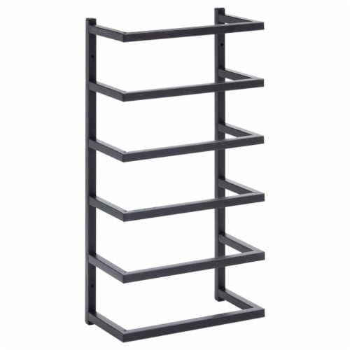 vidaXL Towel Rack Black 9.4 x4.7 x18.9 Steel Perspective: back