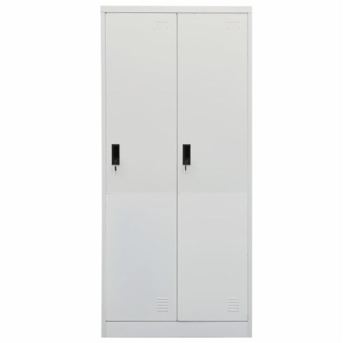 vidaXL Wardrobe Light Gray 31.5 x19.7 x70.9 Steel Perspective: back
