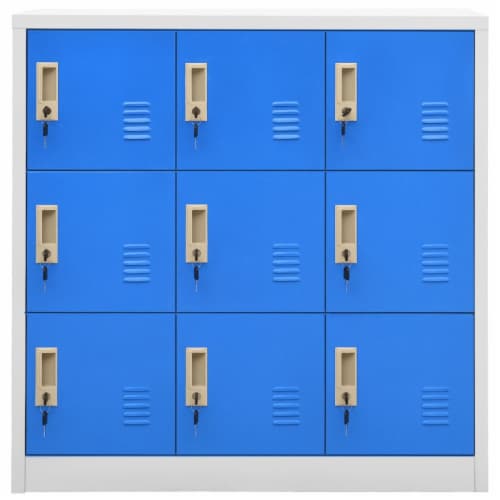 vidaXL Locker Cabinet Light Gray and Blue 35.4 x17.7 x36.4 Steel 1 Fred Meyer