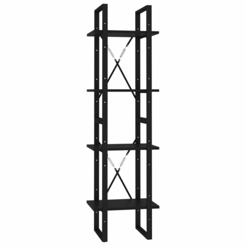 Vidaxl 4-Tier Book Cabinet Black 15.7 X11.8 X55.1  Chipboard Perspective: back
